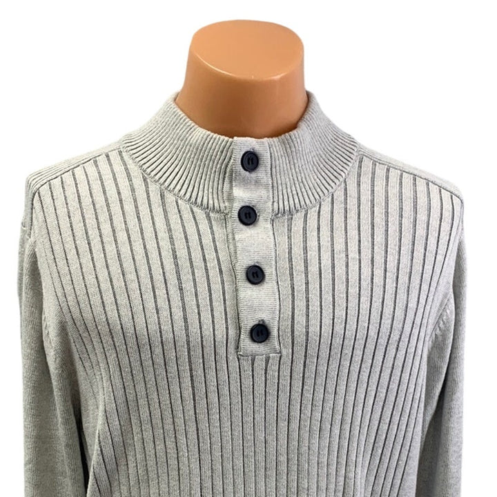 Rue 21 Mens XXL Long Sleeve 1/2 Button Down Ribbed Cotton Acrylic Knit Sweater