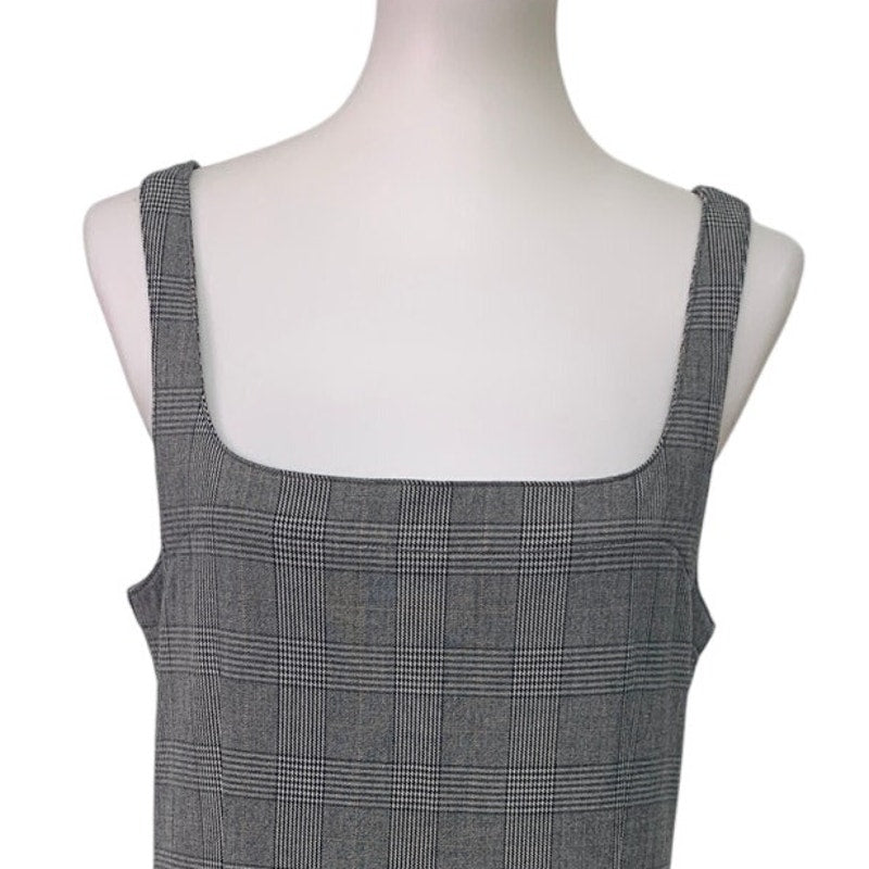 New American Eagle Womens Medium Houndstooth Plaid Sleeveless Back Zip Dress
