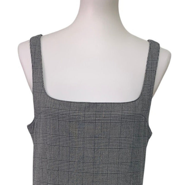 New American Eagle Womens Medium Houndstooth Plaid Sleeveless Back Zip Dress