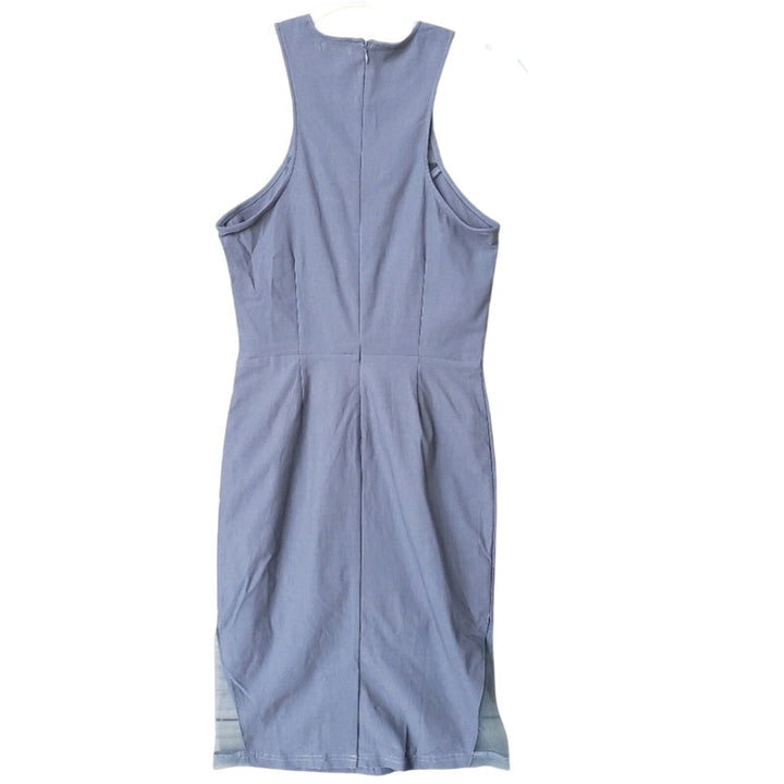 NWT New Tobi Womens Medium Body Con Mesh Panel Rayon Blend Sleeveless Gray Dress