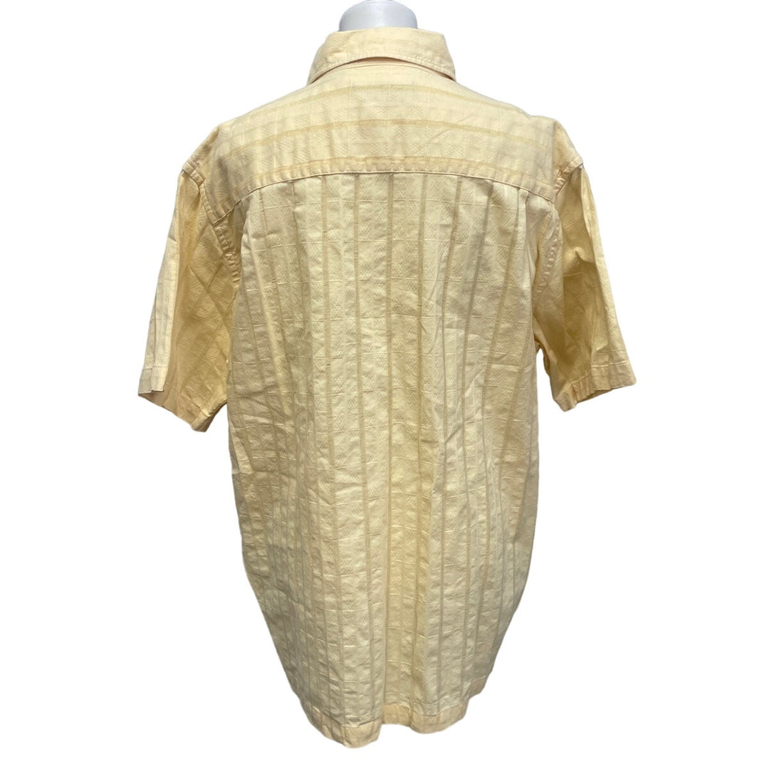 Axist Mens XL 100% Cottton Plaid Short Sleeve Button Down Shirt w Front Pockets