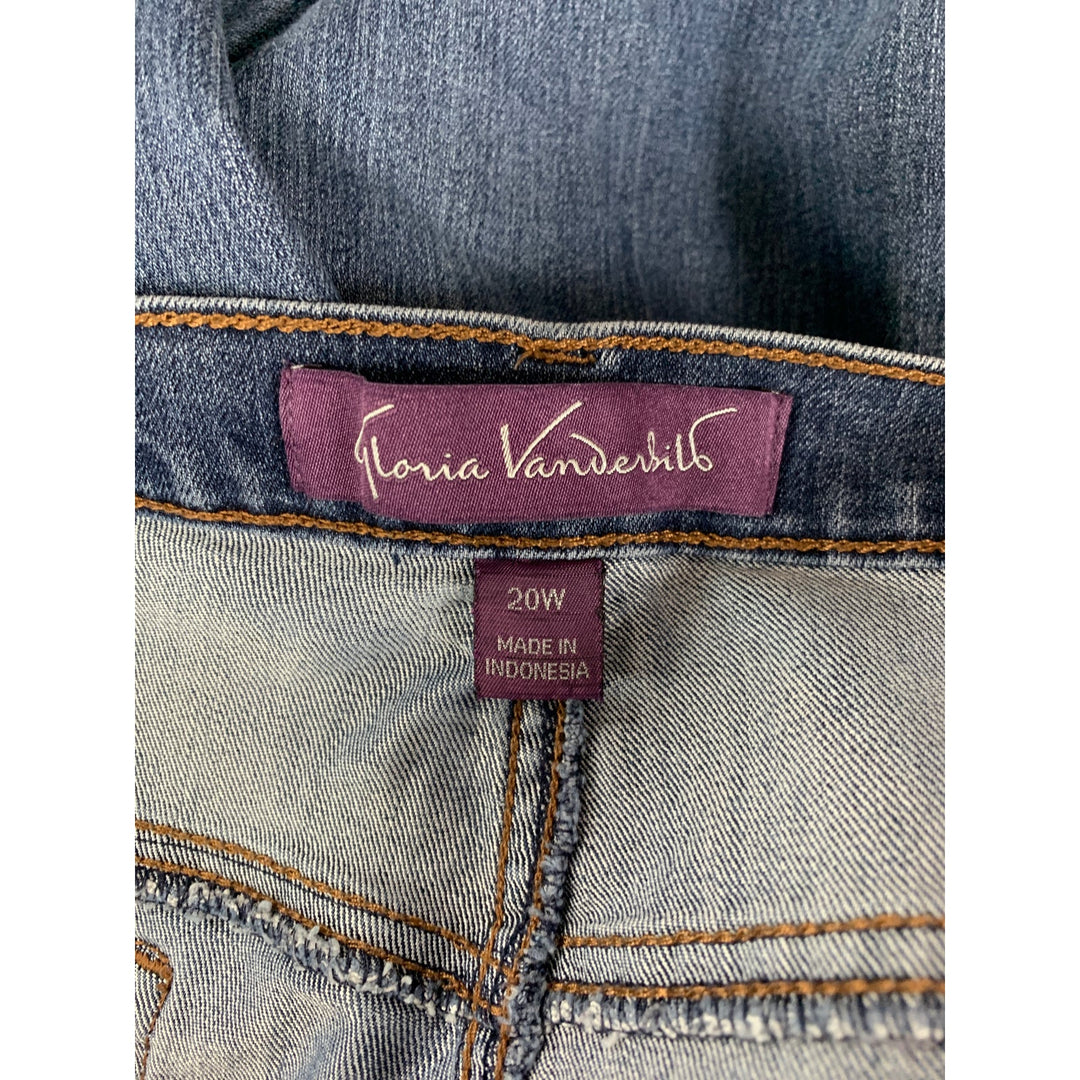Gloria Vanderbilt Daisy Fuentes Womens 20W 2X Short Sleeve T Shirt Denim Jeans