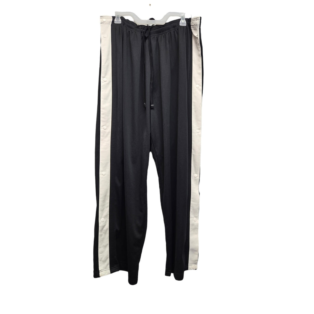 Fitness Gear Mens XXL Polyester Side Snaps Striped Drawstring Waist Track Pants