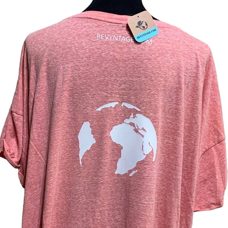 Hand Printed Upcycled Womens 2X Saving the Planet is My Superpower Tee Shirt