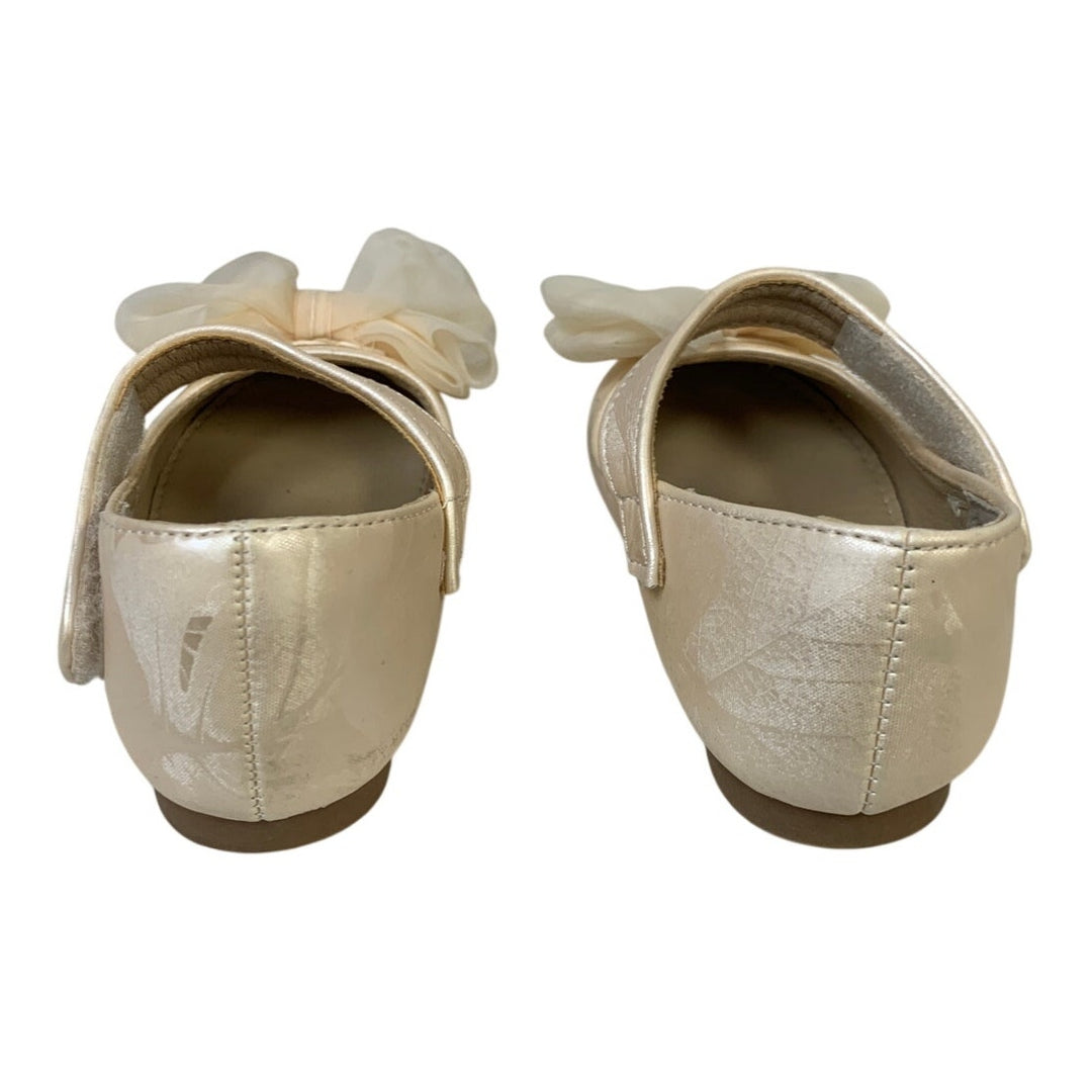 Thee Bron Toddler Girls Size 6 Beige Mary Jane Closed Round Toe Bow Shoes