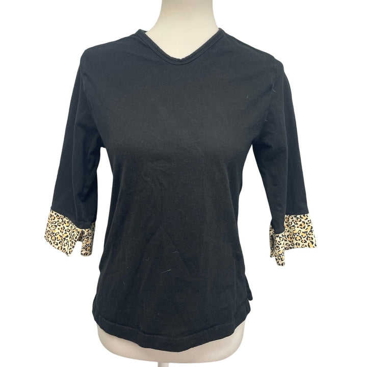 Pajama Gram Juniors Medium 100% Cotton Long Sleeve Cheetah Cuff Pajama Top