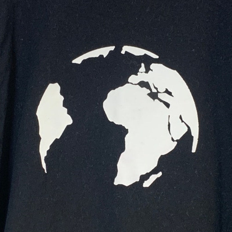 Upcycled Hand Printed Youth Medium Save The Earth World Long Sleeve Tee Shirt