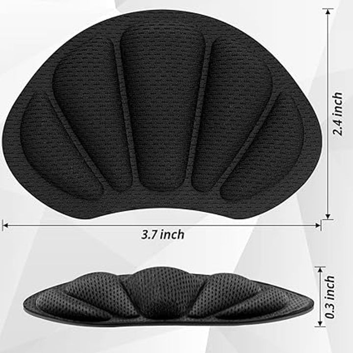 New 6 Piece Black Self Adhesive Mesh Cushion Padded Back Of Heel Shoe Inserts