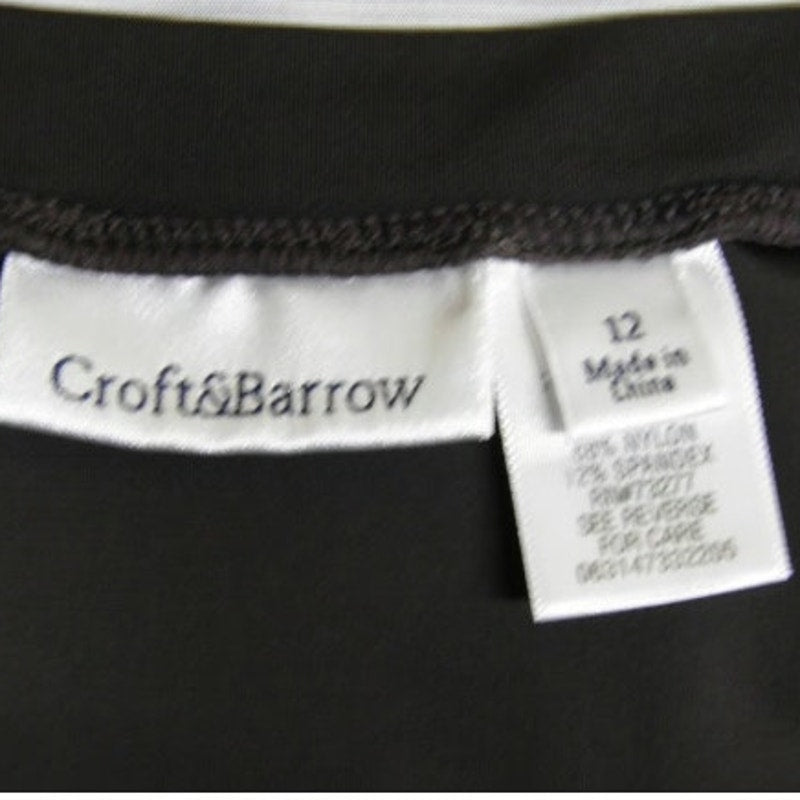 Croft &amp; Barrow Womens Size 12 Brown Kick Pleat Athletic Skorts w Inner Lining