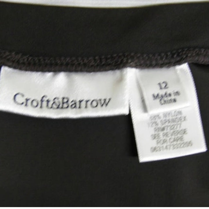 Croft &amp; Barrow Womens Size 12 Brown Kick Pleat Athletic Skorts w Inner Lining