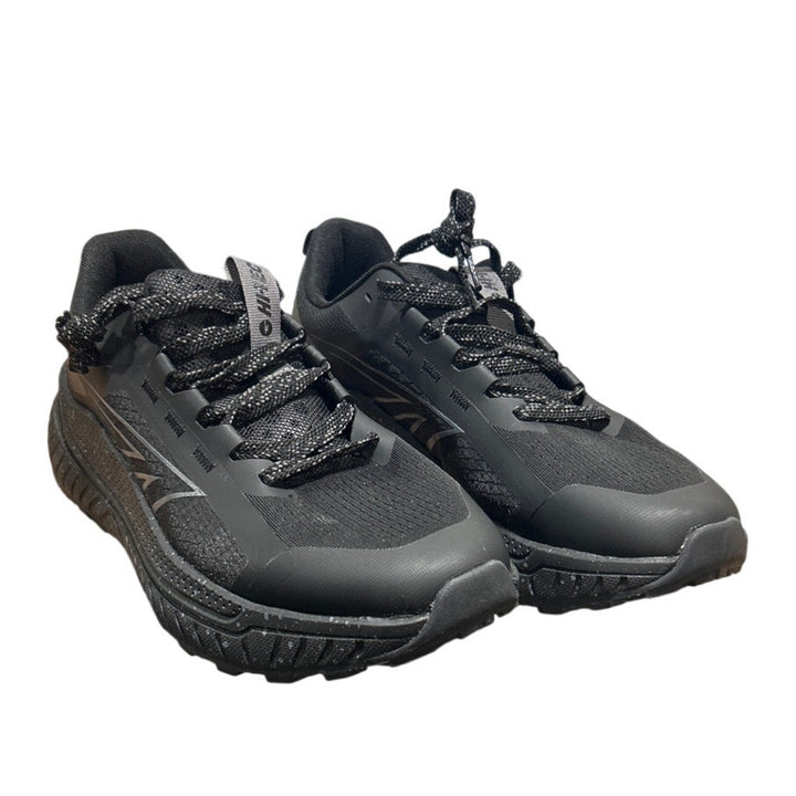 Hi-Tec Mens Size 10 Black Mesh Gray Speckled Lace Up Athletic Tennis Shoes