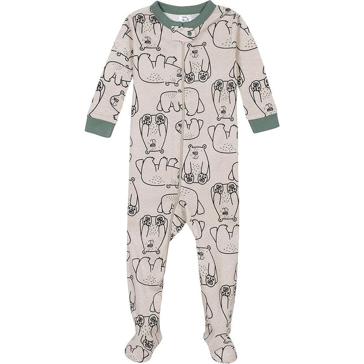 New 4-Pack Gerber Baby Boy Size 9 Months Brown Dog Truck Bear Footed Pajamas
