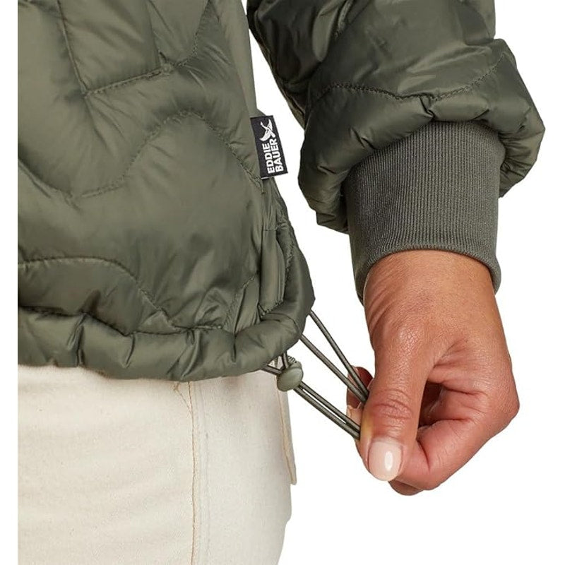 New Eddie Bauer Womens XXL Alder Green Shaw 650 FP Down Puffer Bomber Jacket