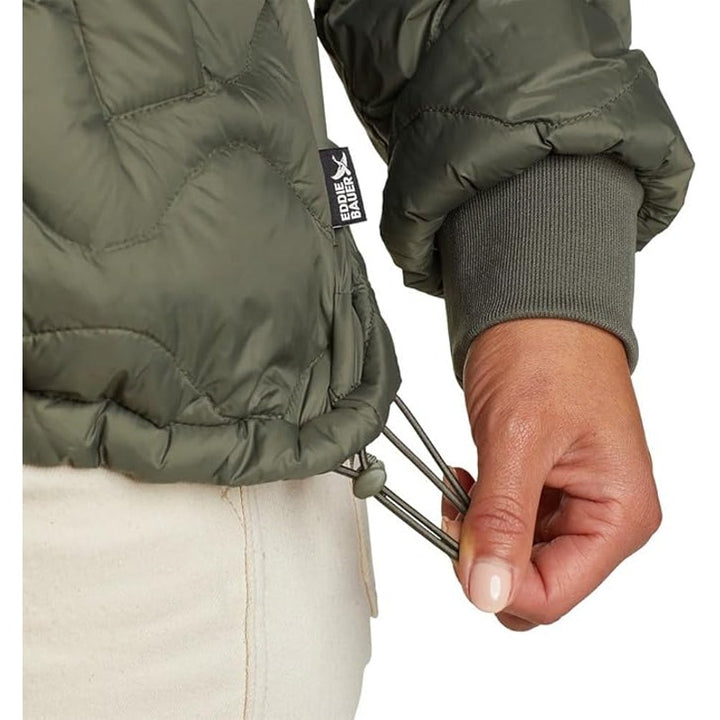 New Eddie Bauer Womens XXL Alder Green Shaw 650 FP Down Puffer Bomber Jacket