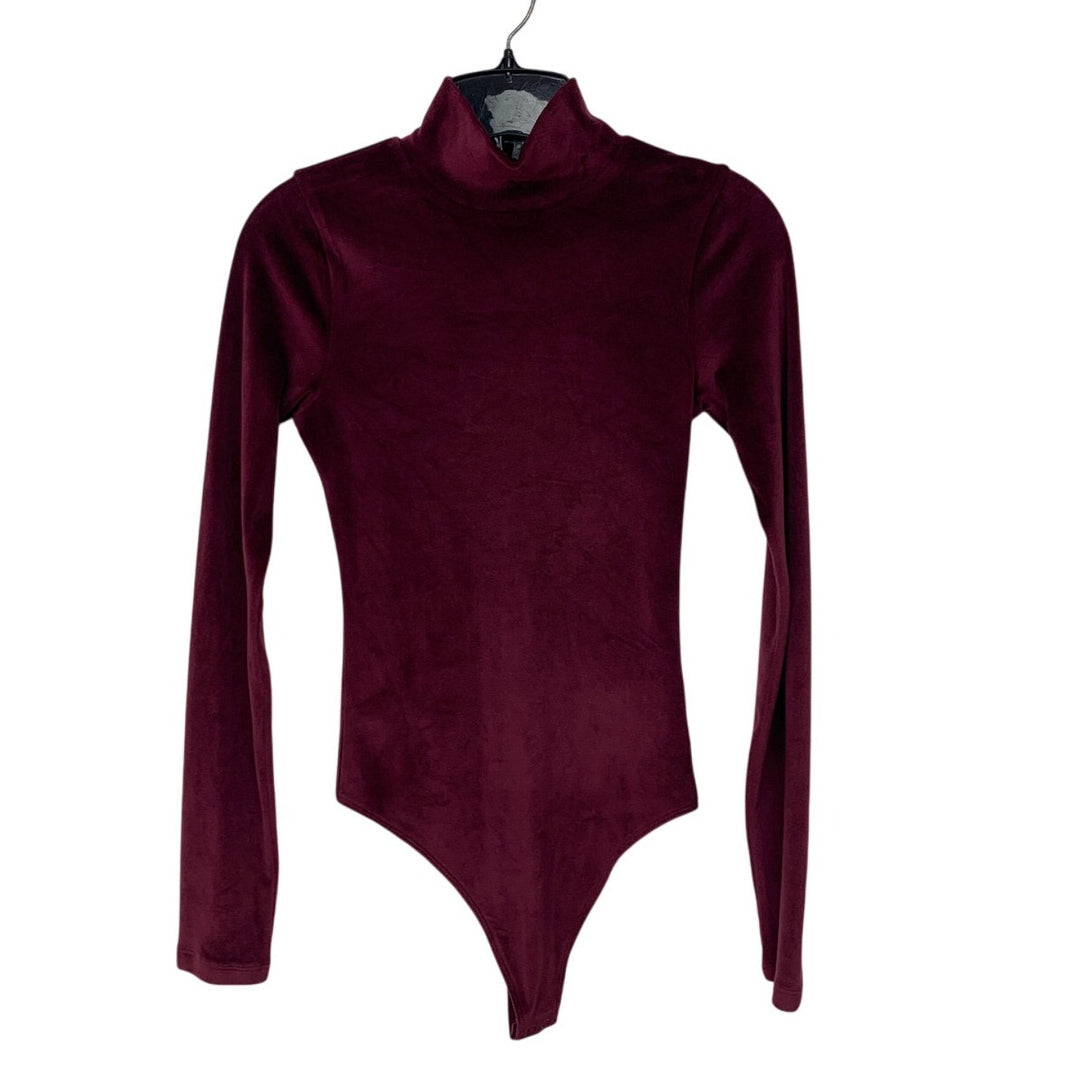 New American Eagle Womens Small Long Sleeve Soft Velour Snap Closure Bodysuit