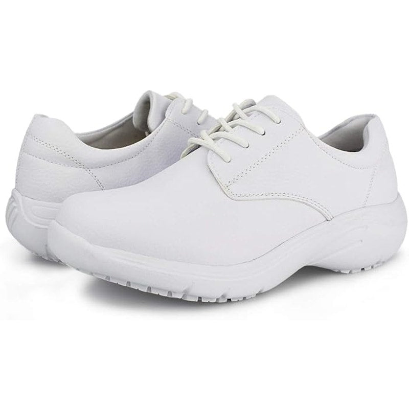 Hawkwell Womens Size 9 White Faux Leather Lace Up Lightweight Nursing Shoes