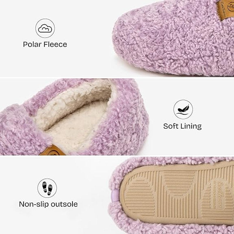 NWT New EverFoams Womens Size 8.5 Purple Slippers Soft Memory Foam House Shoes