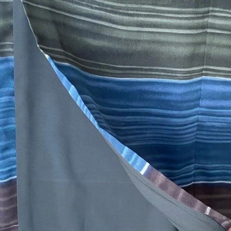 NWT New Josephine Chaus Womens Size 4 Brown Blue Stripe Side Zip Slit Maxi Skirt