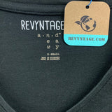 Upcycled Hand Printed Womens XS Black Save the Planet Earth Short Sleeve T Shirt