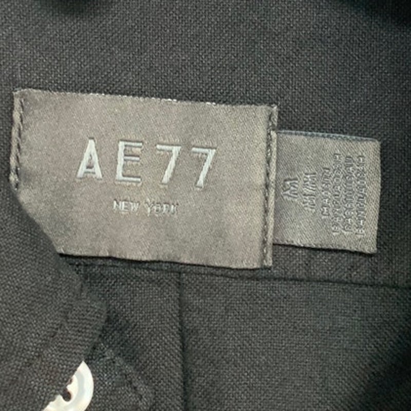 New American Eagle AE77 Mens Medium Black Long Sleeve Button Up Collared Shirt