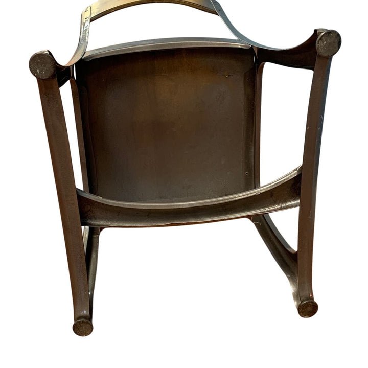 Vintage Small Metal &amp; Wood Child Desk Chair Decoupaged w 1952 Manhattan Map