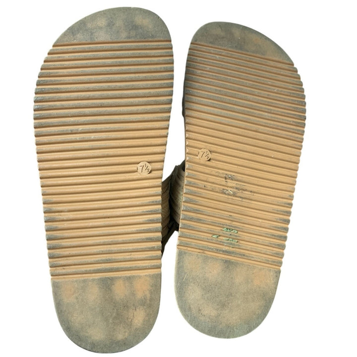 Lucky Step Womens Size 7.5 Tan Hook Loop Open Toe Double Strap Sandal Shoes