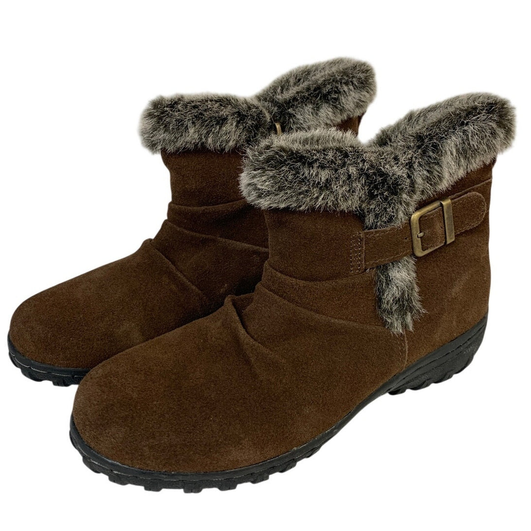 Khombu Womens Size 9 Brown Lindsey Boot Suede Side Zip Round Toe Shoes
