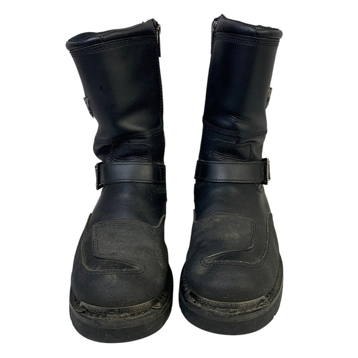 Harley Davidson Mens Size 11 Black Leather Motorcycle Side Zip Shift Boots