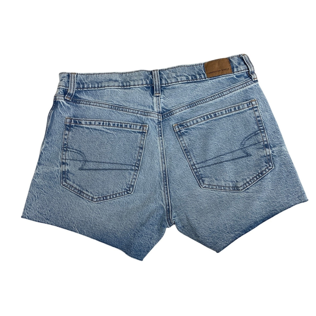 New American Eagle Womens Size 4 Cotton Blend Rough Hem Jorts Denim Jean Shorts