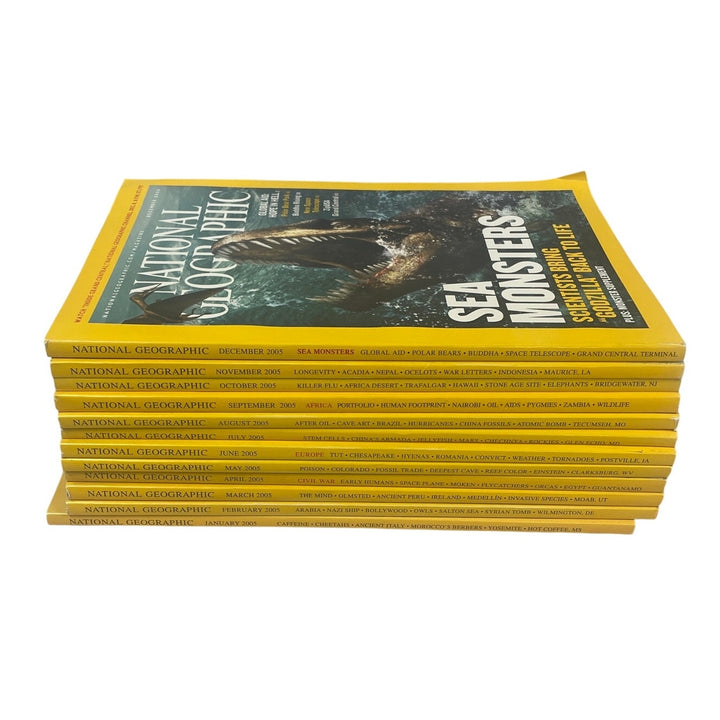 2005 National Geographic Magazine FULL Year 12 Issues W Maps Supplements