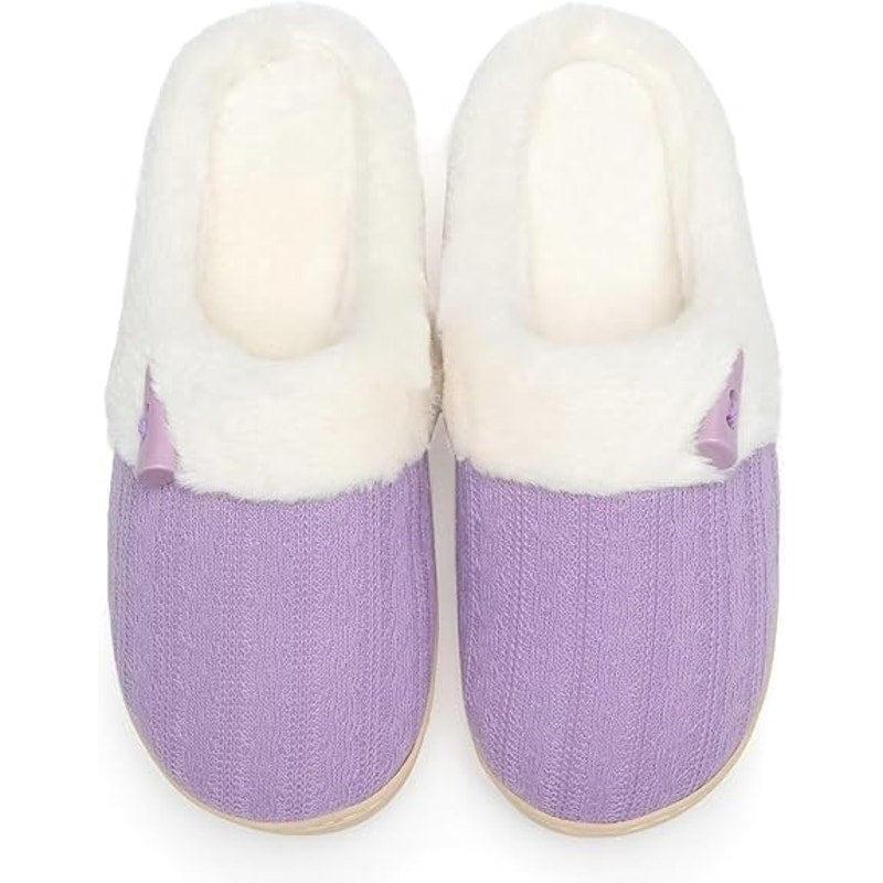 New NineCiFun Womens Size 10 Purple Slip On Fuzzy Memory Foam House Slippers