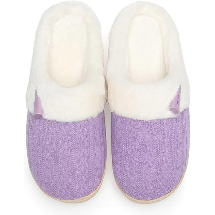 New NineCiFun Womens Size 10 Purple Slip On Fuzzy Memory Foam House Slippers