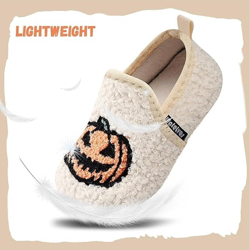 New WateLves Toddler Size 10.5 Halloween Bats Pumpkin Slide On House Slippers