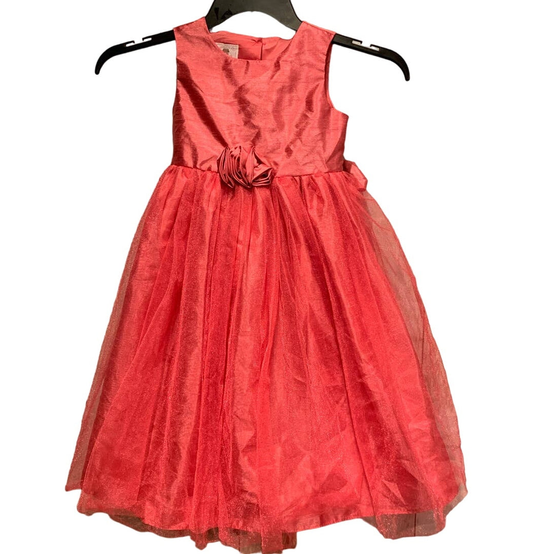 Marmellata Classics Girls Size 6 Easter Spring Flower Girl Pink Tulle Dress