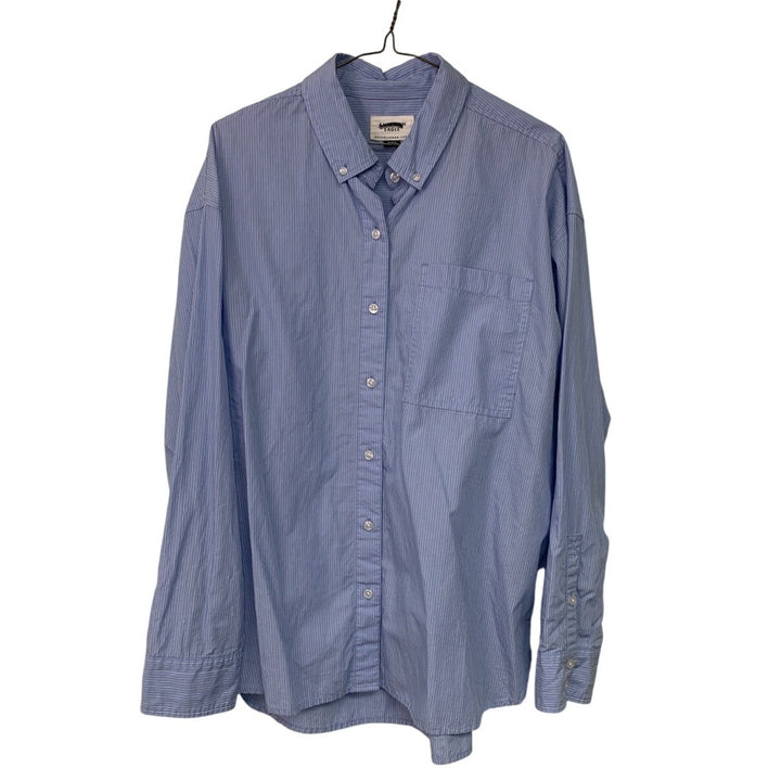 New American Eagle Womens Medium Striped Long Sleeve Collared Button Up Shirt