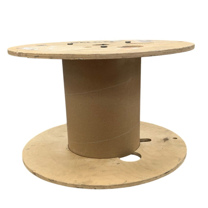 Used 18" Diameter Wooden Cardboard Center Plywood Spool Craft Supply Decor