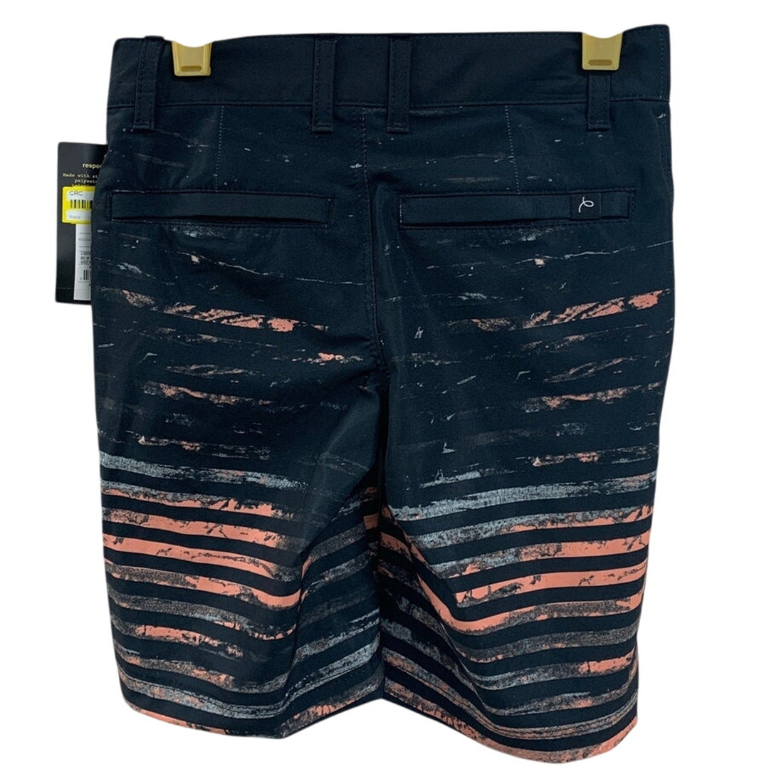 NWT New Art Class Boys Size 7 Black Orange Striped Lined UPF 50+ Swimming Trunks