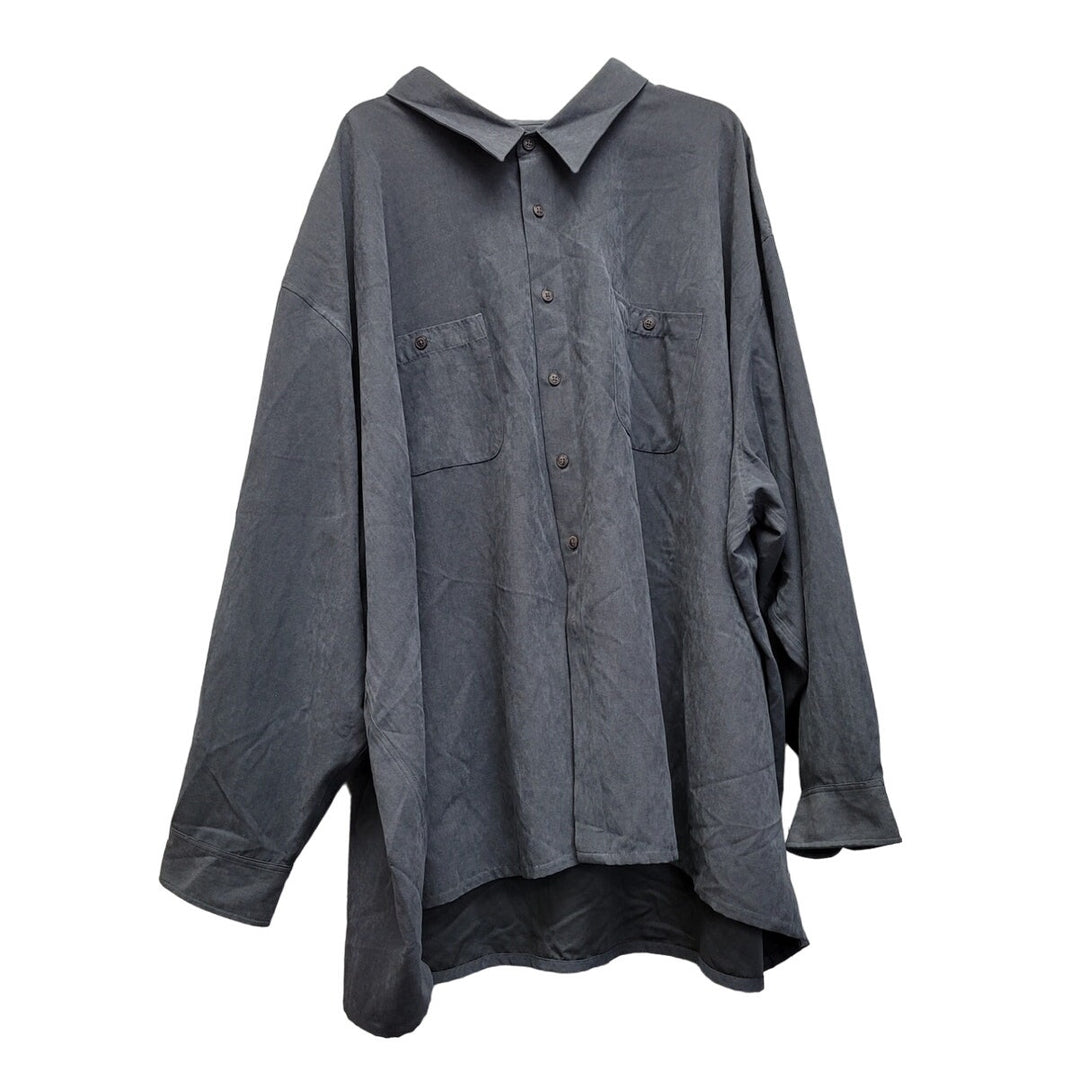 Meanswear Mens 6X PolyNylon Sueded Long Sleeve Button Up Shirt w Front Pockets
