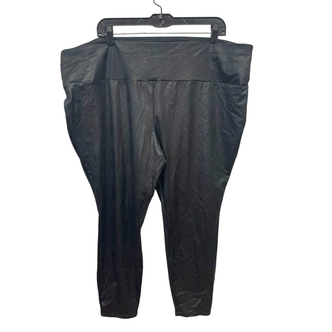 Terra &amp; Sky Plus Size 2X (20W-22W) Shiny Polyester Blend Wide Waist Leggings