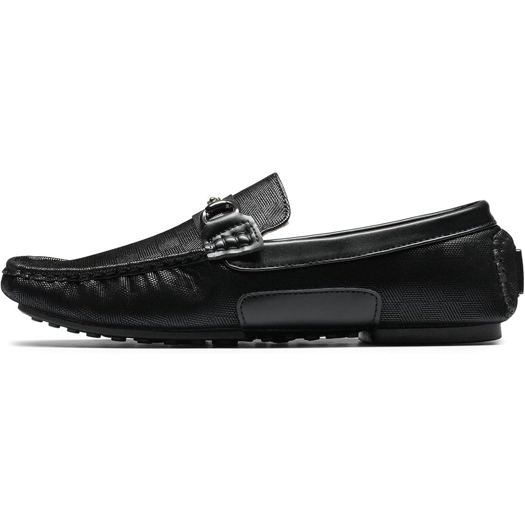 New Bruno Marc Mens 10 Black Driving Penny Loafers Casual SlipOn Moccasins Shoes