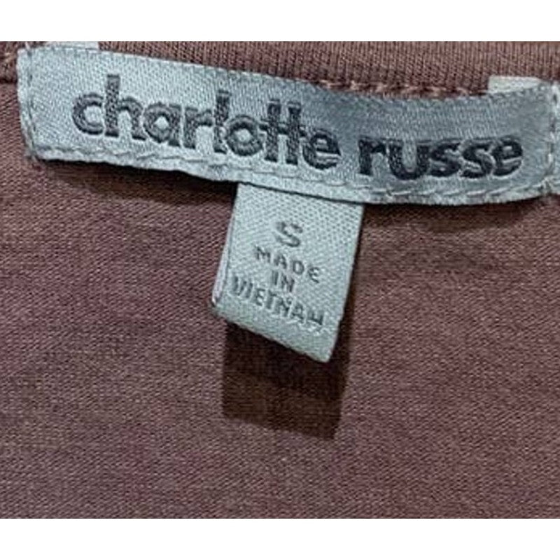 Charlotte Russe Womens Small Long Sleeve Scoop Neck Bodysuit W Snap Closure