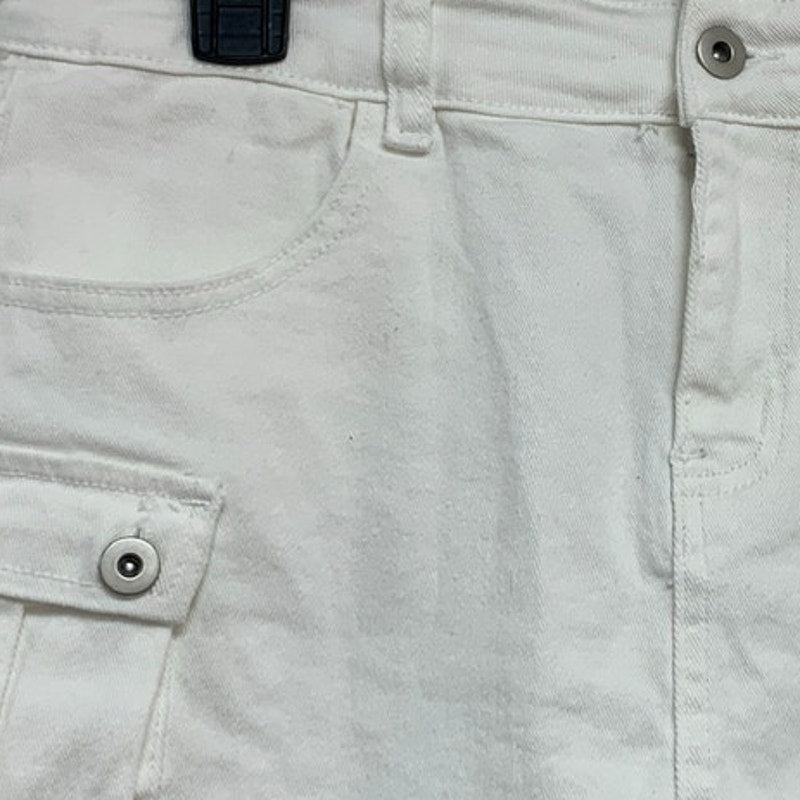 NWT New Thats So Fetch Womens Size 12 White Cotton Blend Mini Cargo Skort