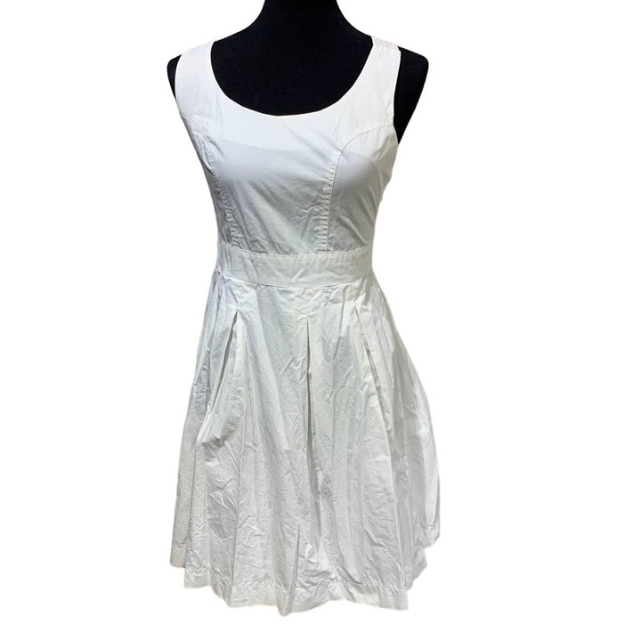 Naiba Small Sleeveless Cotton Blend Criss Cross Back Bow Midi Fit &amp; Flare Dress
