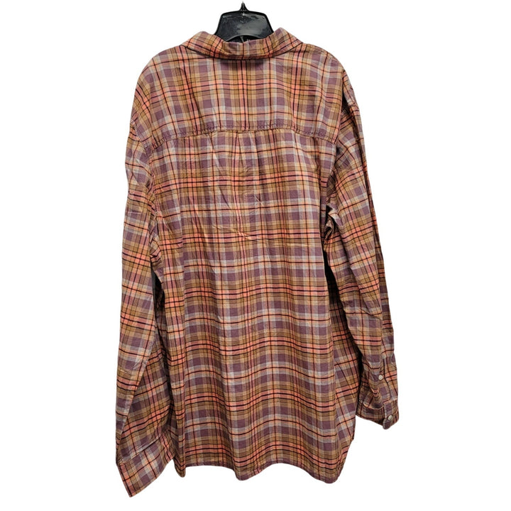 Mossimo Supply Co Mens 2XL 100% Cotton Plaid Long Sleeve Button Up Shirt