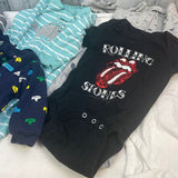 Boys 6 Months Carters Rolling Stones Rabbit Skins One Piece Sleepers Lot of 7