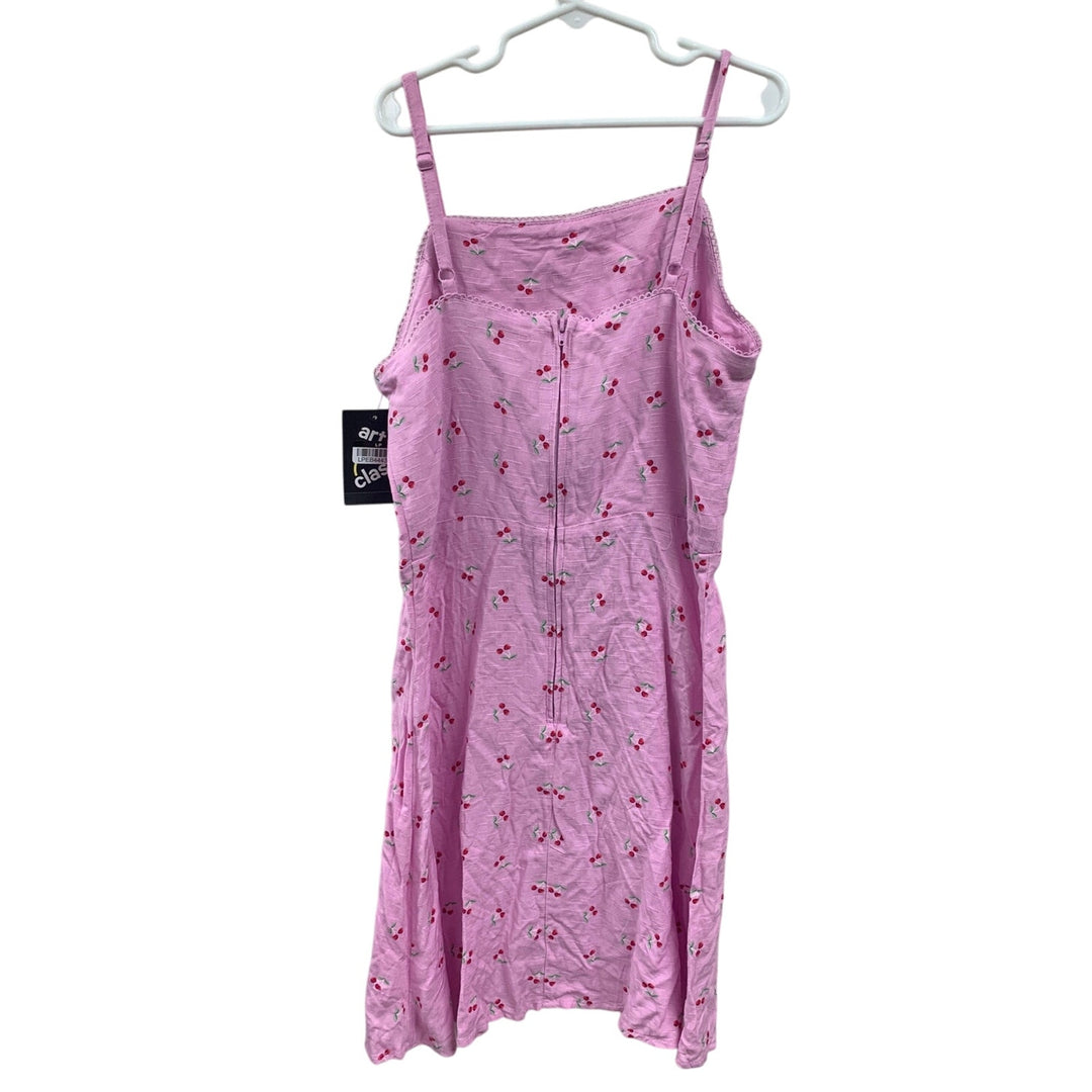 New Art Class Girls Large (10/12) Cherry Thin Strap Back Zip Scallop Edge Dress