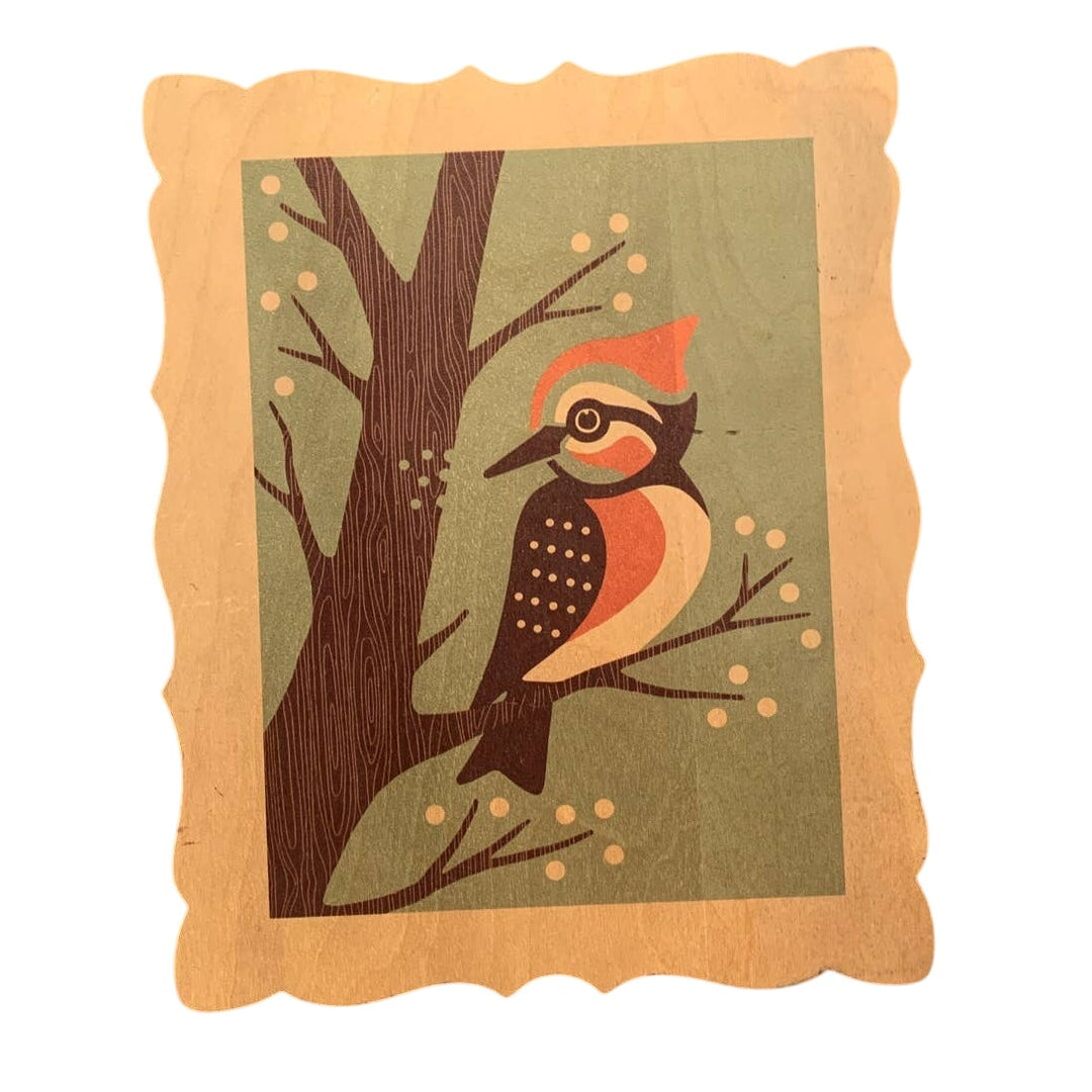 2 Green Wood Metal Rustic Woodpecker Bird Art Nature Home Decor Wall Hangings