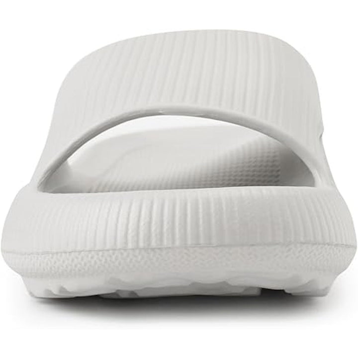 New Womens Size 8 Gray Arch Support Slide On Wide Strap Sandals Flip Flops Shoes