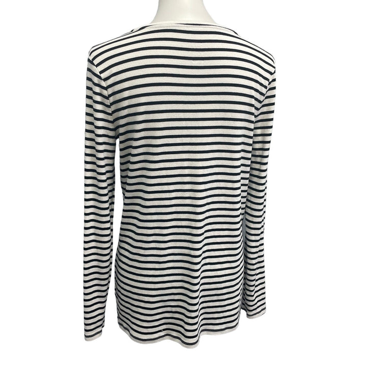 A New Day Womens Plus Size XXL Long Sleeve Striped Deep V-Neck Sweater