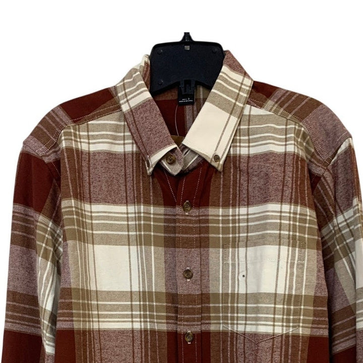 New Eddie Bauer Mens Small Long Sleeve Eddies Field Flannel Button Up Shirt